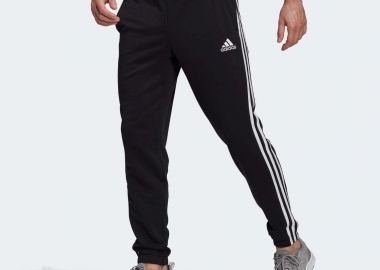 ESSENTIALS FRENCH TERRY TAPERED 3-STRIPES PANTS ΜΑΥΡΟ - ADIDAS PERFORMANCE - 